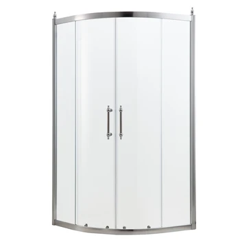 Neoscape 36" x 36" x 75" Completely Framed Neo-Angle Shower Enclosure Door Brushed Stainless Steel Frame Shower Room