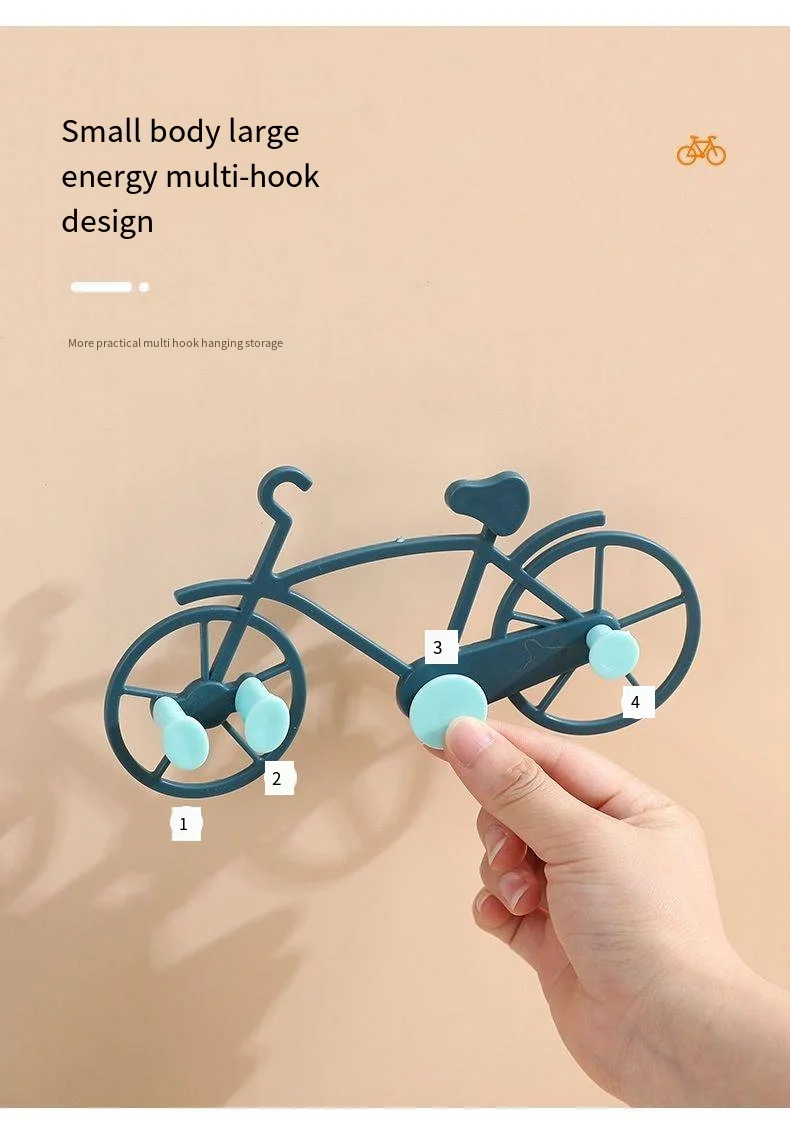 Creative simple bicycle punch free novelty hooks Key storage wall novelty hooks key novelty hooks behind the door manufacture