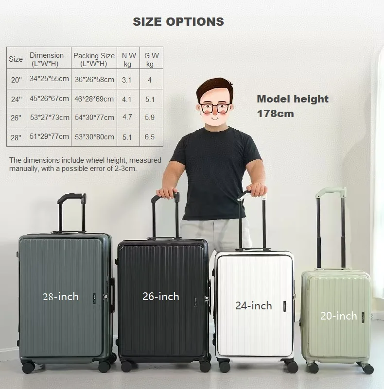 Koper 30 Luggage Sale 2024 Hot-Sale Front Open Luggage Suitcase
