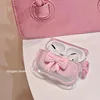 Wavy-edge gradient bow pink ring