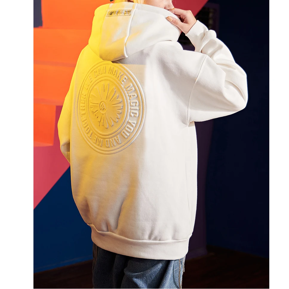 Qianshi Custom High Quality Embossed Logo Hooded Sweatshirt Heavy ...