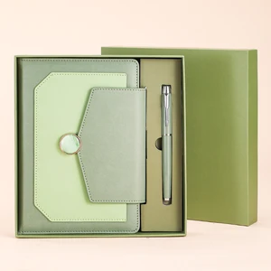 Wholesale Promotional Luxury Gifts A5 Fashion PU Leather Hardcover Notebook Business Gift Set With Pen