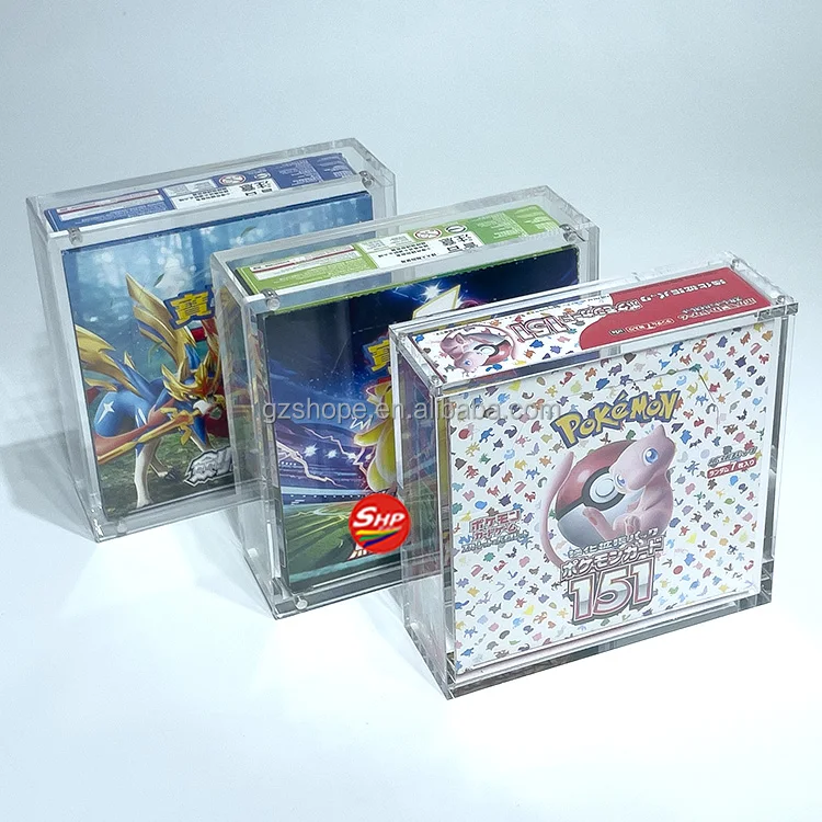 SHP Factory Wholesale Acrylic Pokemon Japanese Booster Box With Strong Magnetic Pokemon Original Japanese Cards Display Case SHP Factory Wholesale Acrylic Pokemon Japanese Booster Box With Strong Magnetic Pokemon Original Japanese Cards Display Case