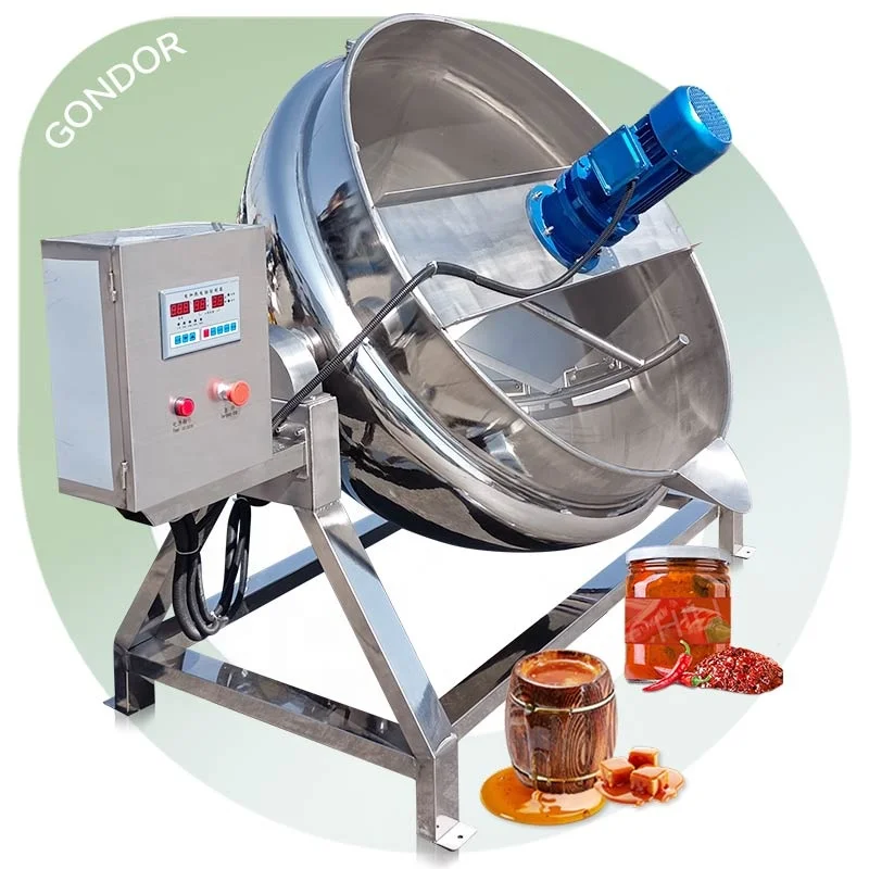Mixer Electric Industrial Cooking Sugar Rice Boiler Tilting 150 Gallon  Steam Jacket Mix Kettle Machine
