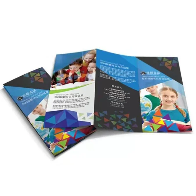 Low Price 2023 Printed Promotion Flyer Leaflet Booklet Printing Cheap Brochure Folded Trifold Leaflet Printing