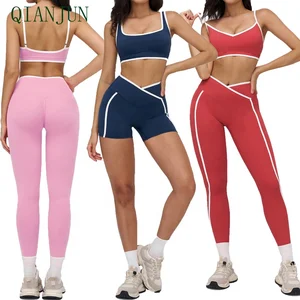 New Design Women's Yoga Sportswear High Compression Fitness Workout Active Tummy Control Pants Yoga Set
