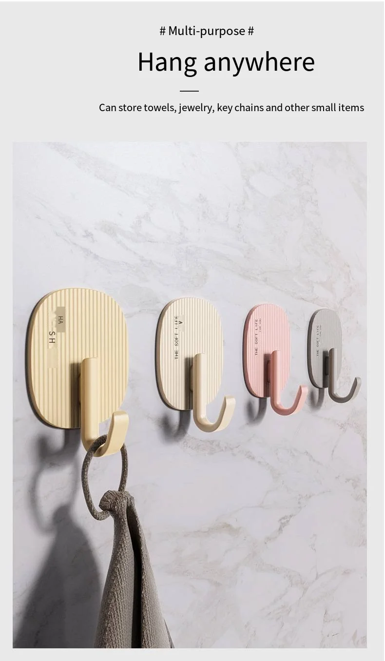 Non-punch novelty hooks adhesive strong load bearing door behind sticky novelty hooks Kitchen bathroom wall wall traceless backpack hanging shelf supplier