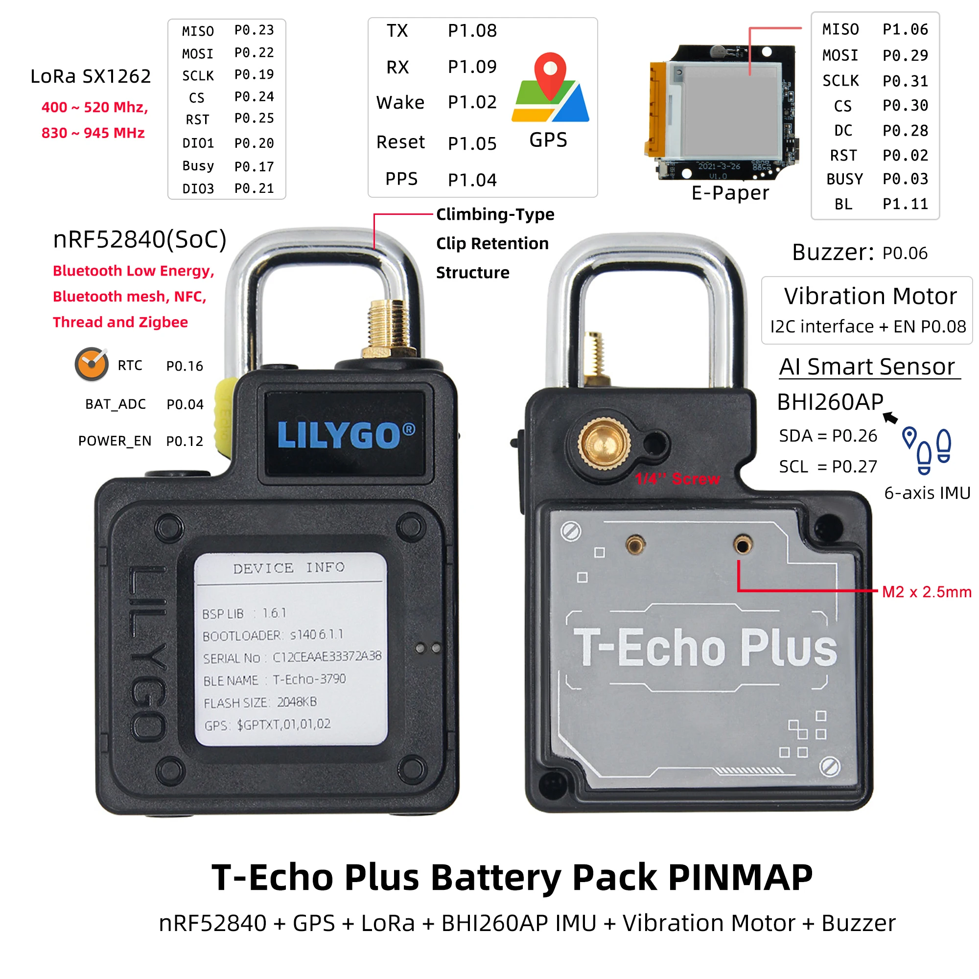 T-Echo Plus NRF52840 Multi-Protocol IoT Tracker from Combineideas