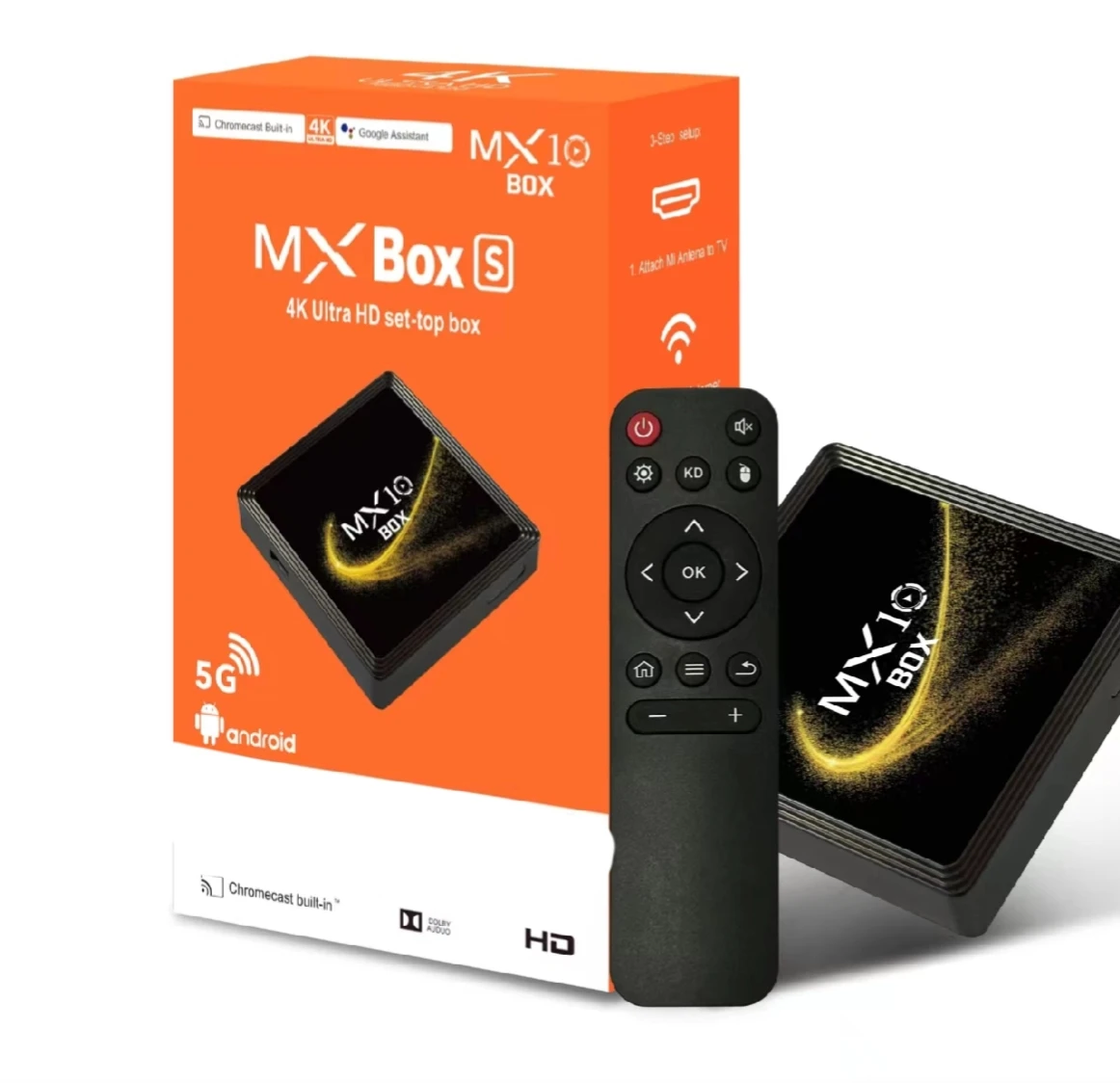 MX10 Smart TV Box 2.4G&5.8Dual WIFI BT Media Player Android 10.0 Feeling Game Voice Assistant 3D Movie 4K Youtube TV Box