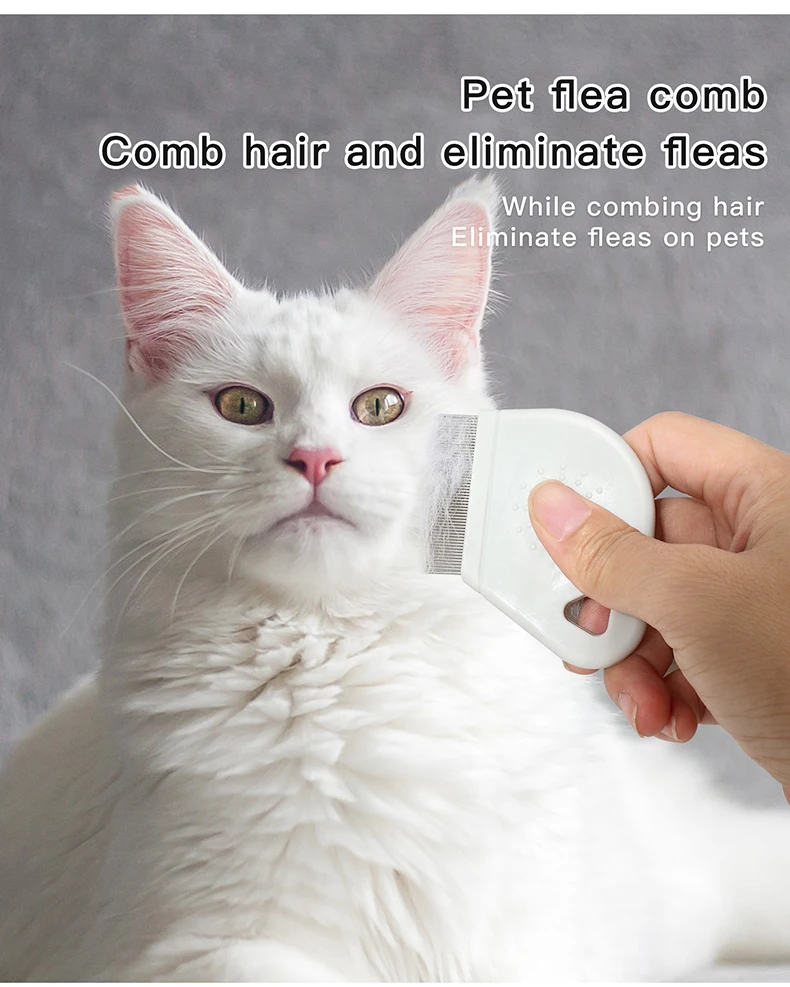 Stainless Steel Needle Pet Dog Cat Fur Grooming Hair Comb Open Knot Flea Comb