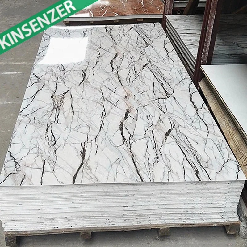 2022 New Design PVC Marble Sheet Wall Panel for India Customer High Gloss Sheet 4x8 with Good UV Coating for Uk Market
