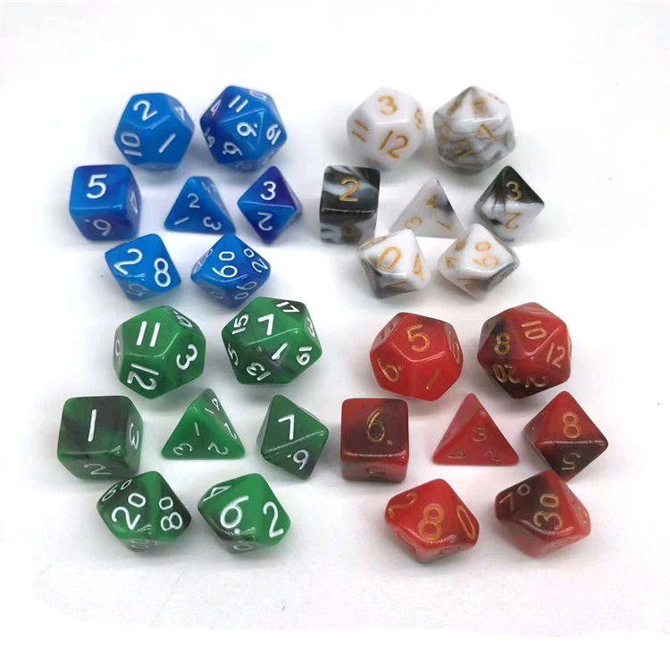Polyhedral Custom Green Game Rpg Dnd Dice Set Bulk Mini Acrylic Dragon