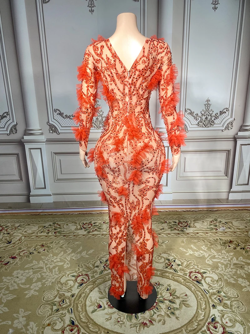 chinese dress ladies Red A-line Modest Long Prom Dress Tulle Beaded Long Evening Dress Formal  Gown FUE015