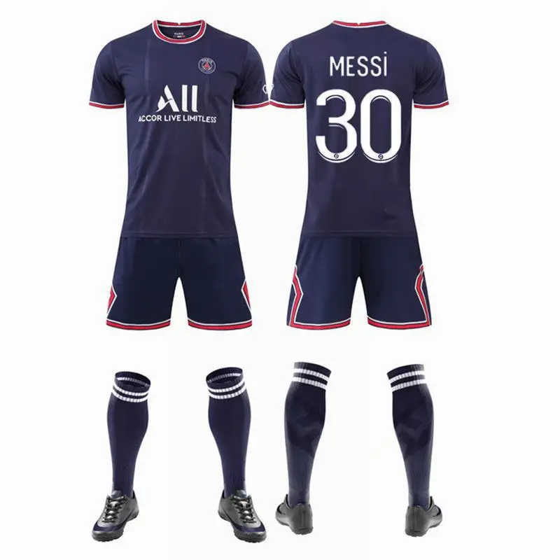 Wholesale 2022 Season New Club Best Thai MESSI #30 MBAPPE#7 Neymar #10  Home&away Soccer Jerseys Football Kit From m.