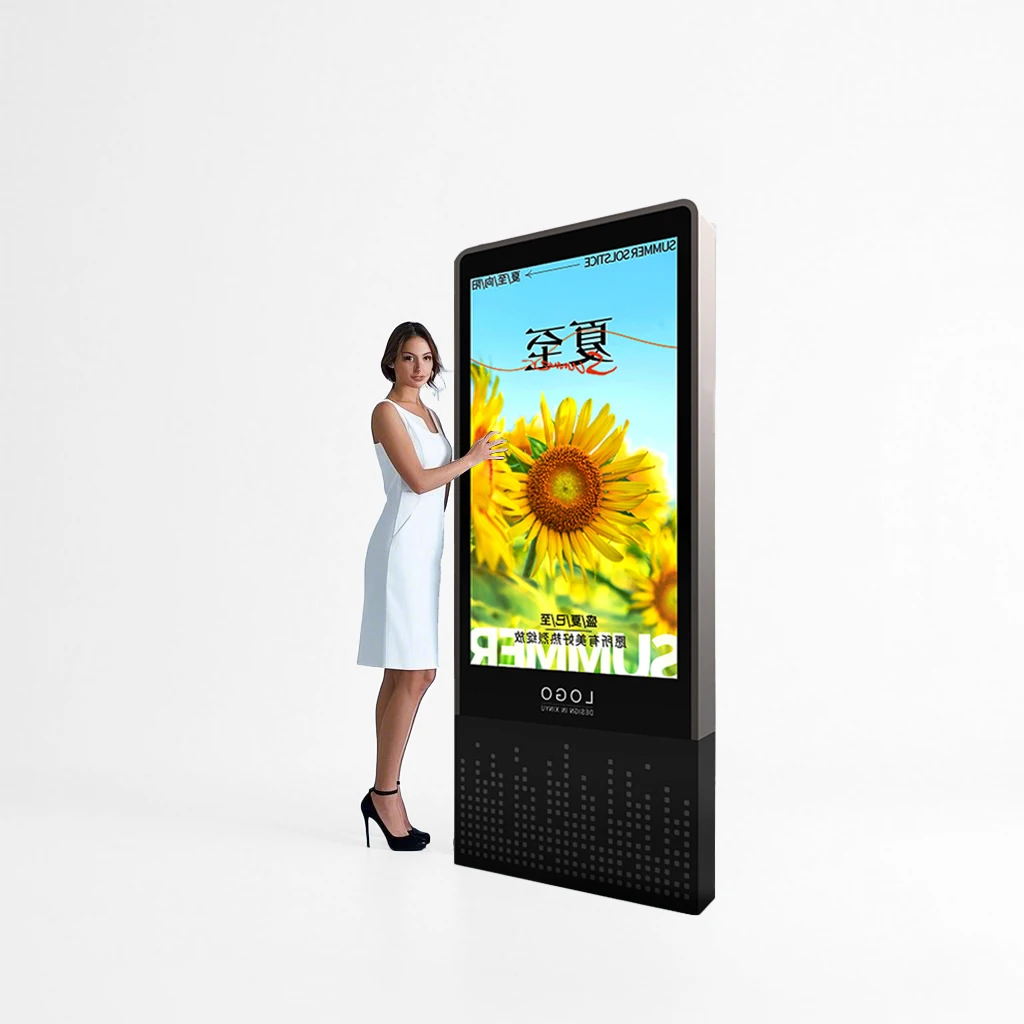 Ultra Thin Digital Signage Touch Screen Advertising Display Screens Full Screen Floor Standing Digital Signage LCD Display