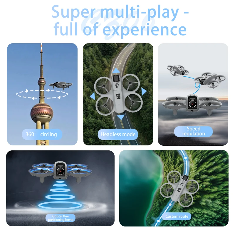 WIFI FPV RC Drone Quad with Dual Camera 4K, Lights Control and Obstacle Avoidance for Kids