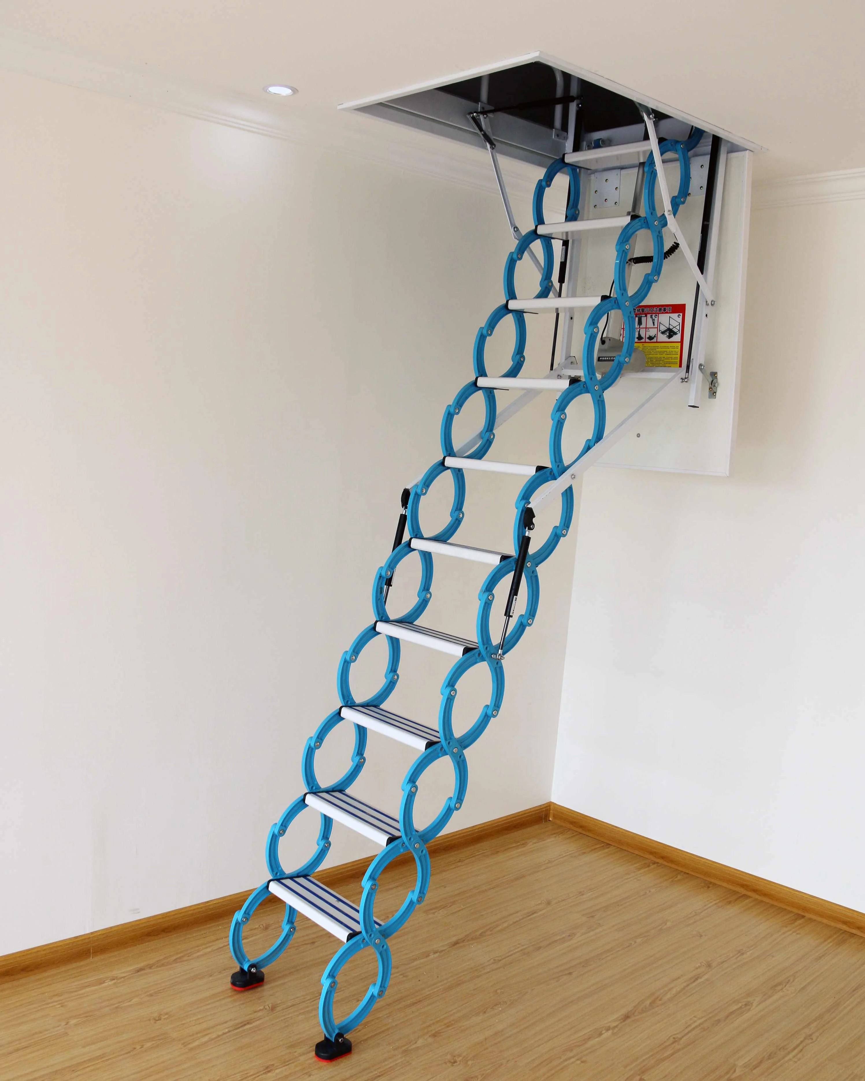 Roof Access Electric Ladder With Remote Control Attic Ladder Hinges Loft Telescopic Ladder for Townhouse