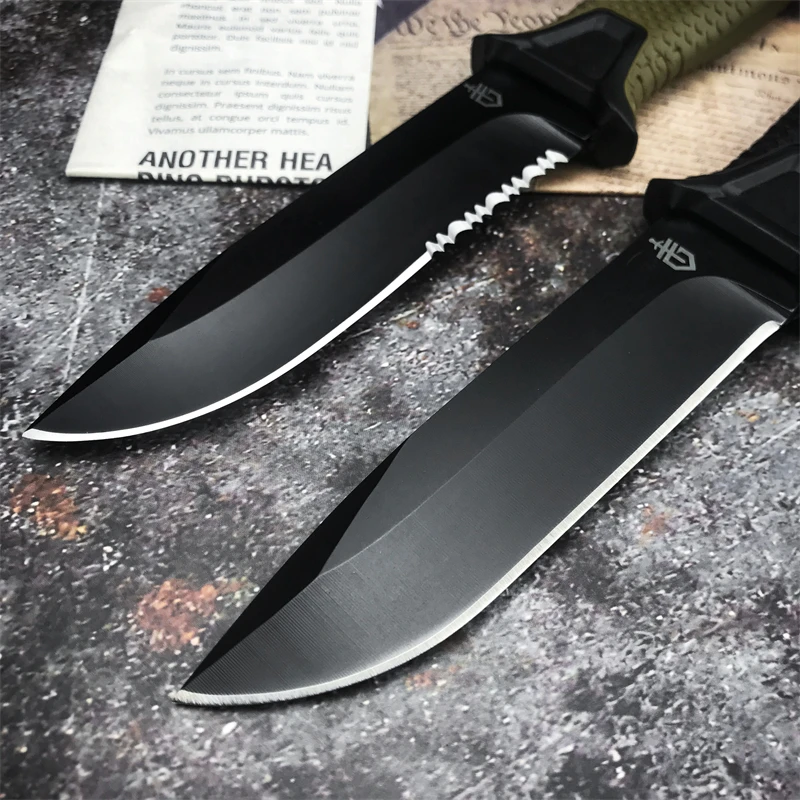 1500 Frn Fiberglass Sleeve Handle Fixed Blade Knife Full Tang Camping