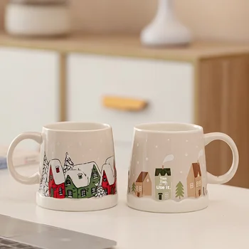 2025 Christmas Coffee Mug Christmas Drinkware Handmade Coffee Cup Handle for Your Holiday Drinkware Needs Nordic Style Gift
