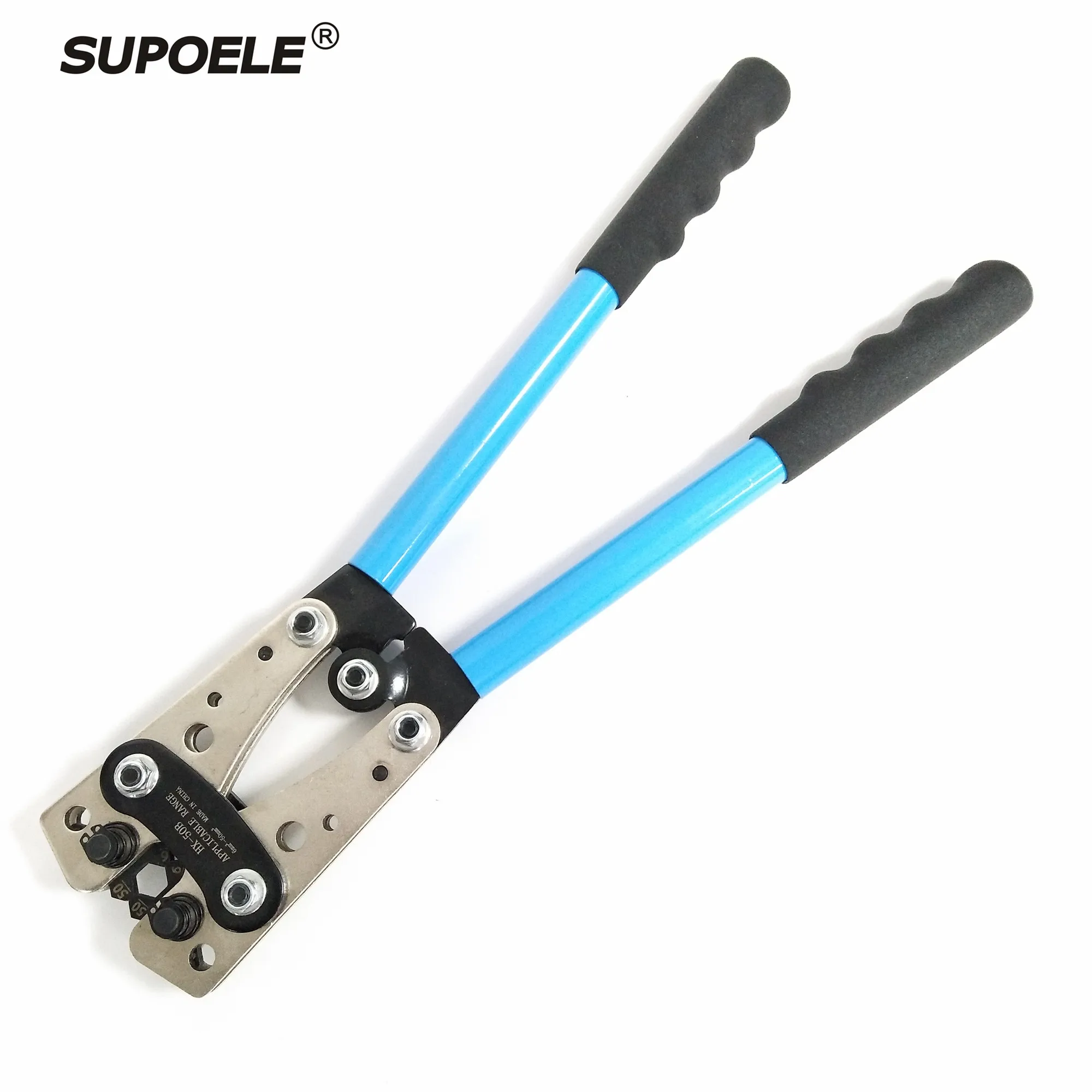 6-50mm² Cable Lug Crimper Cu/Al Terminal Plier Large Wire Terminal Crimping Tool 