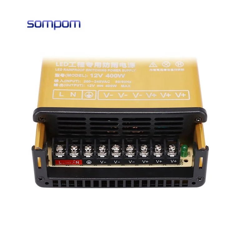Оптовая продажа 220 В переменного тока в постоянного 12 400 Вт светодиодный источник питания непромокаемый для светодиодной