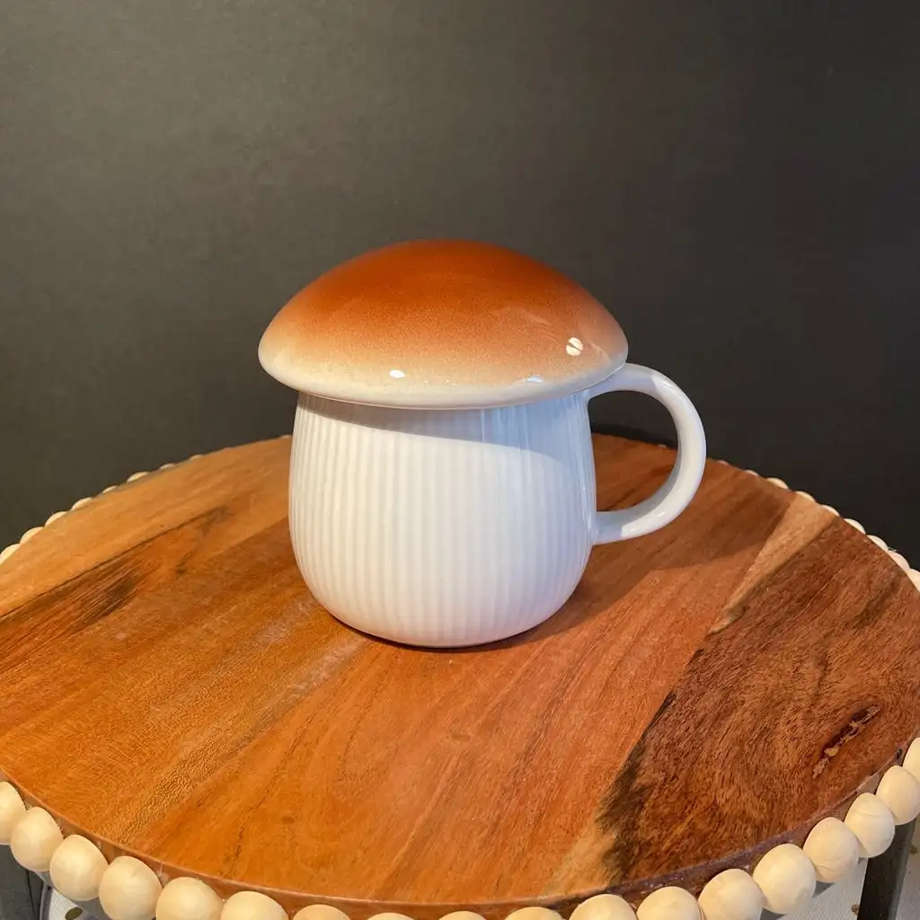 Mushroom Lidded Ceramic Mug by World Market