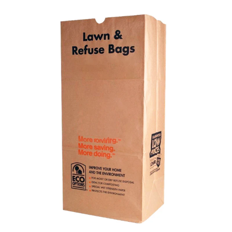 Heavy Duty Large Trash Paper Bag Tear Resistant Yard Waste Bags Eco