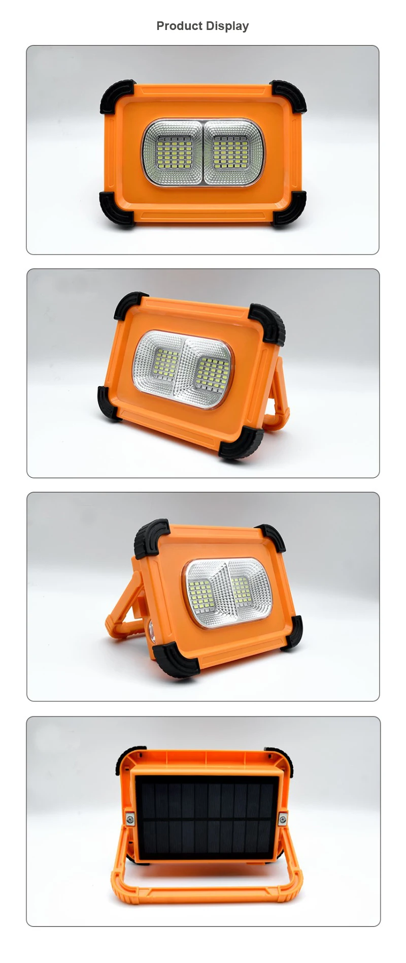 Outdoor Waterproof Power Bank Magnetic Base Rechargeable Solar Emergency Light Portable LED Solar Flood Light