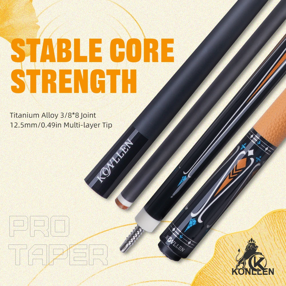 KONLLEN KL-09F Pool Cue - Carbon Fiber Shaft & Titanium Joint