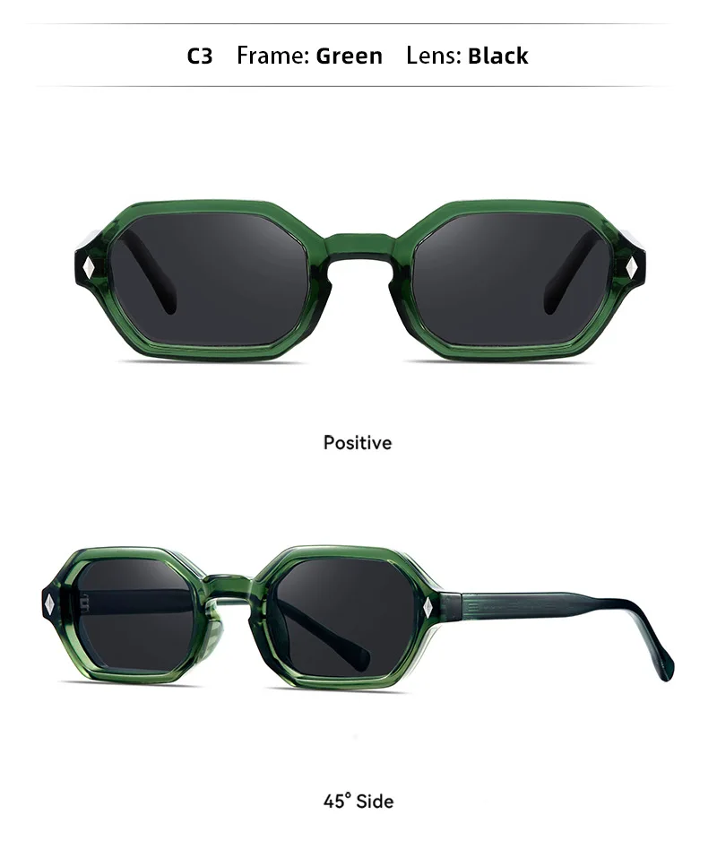 Finewell 3503 Retro Designer CP Sonnenbrille mit individuellem Logo, UV400, trendige Herren-Sonnenbrille im Farbverlauf Grün-Gelb._voghion.com
