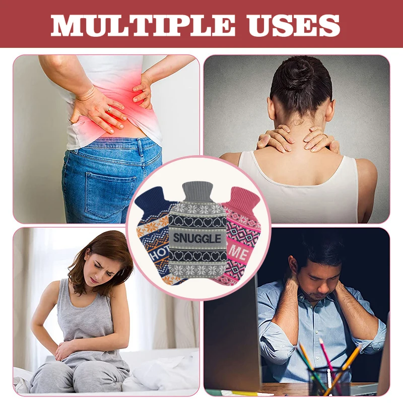 high quality wholesale manufacturer 1000ml / 2000ml hot water bag with knit cover