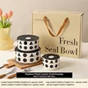 Three-piece set of rounded corner food preservation bowls