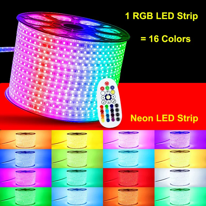 100m LED RGB IP65 Waterproof Strip Light with Remote Control