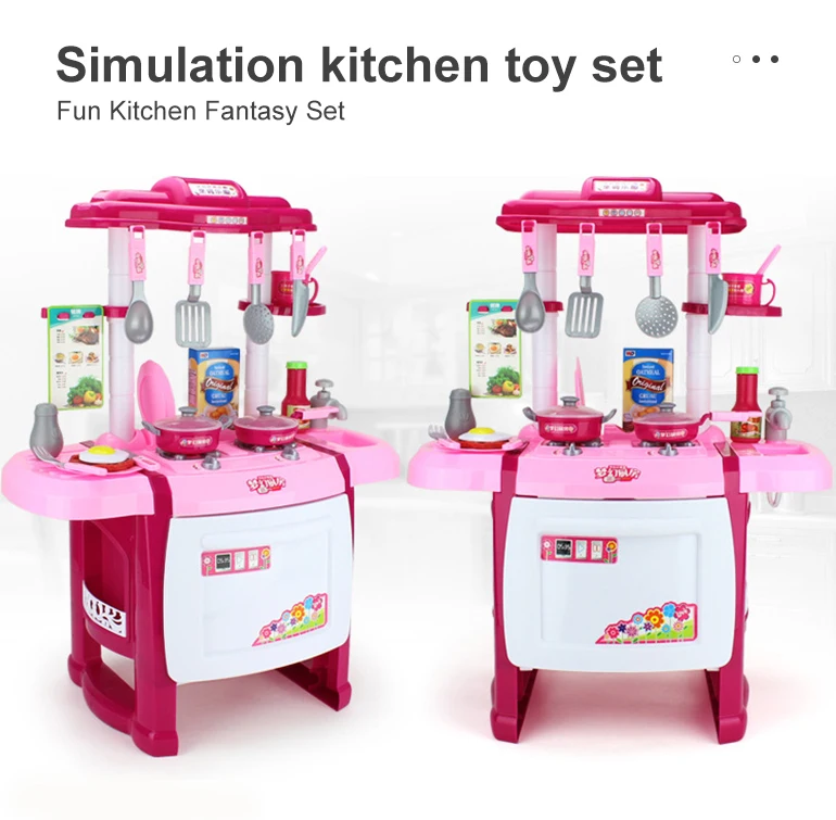 Kids educational toy girls cooking pretend paly kitchen toys sets plastic