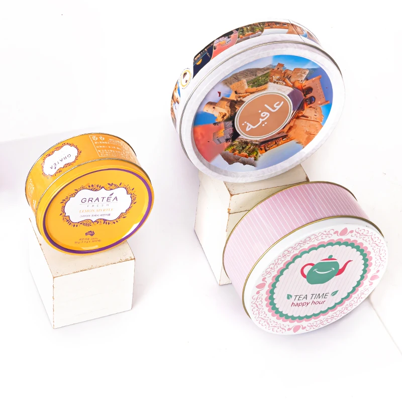 Custom Printed Design Biscuit Tin Can Cookie Tin Canister Box