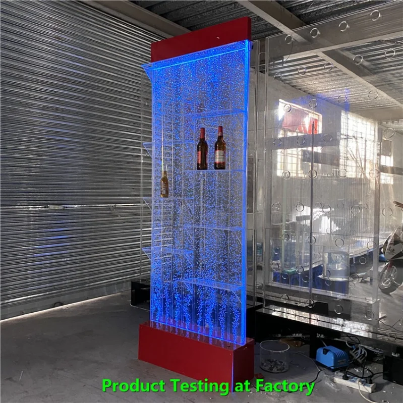 Factory Price Color Changing LED Lights Indoor Dancing Water Bubble Wall with bar Shelves