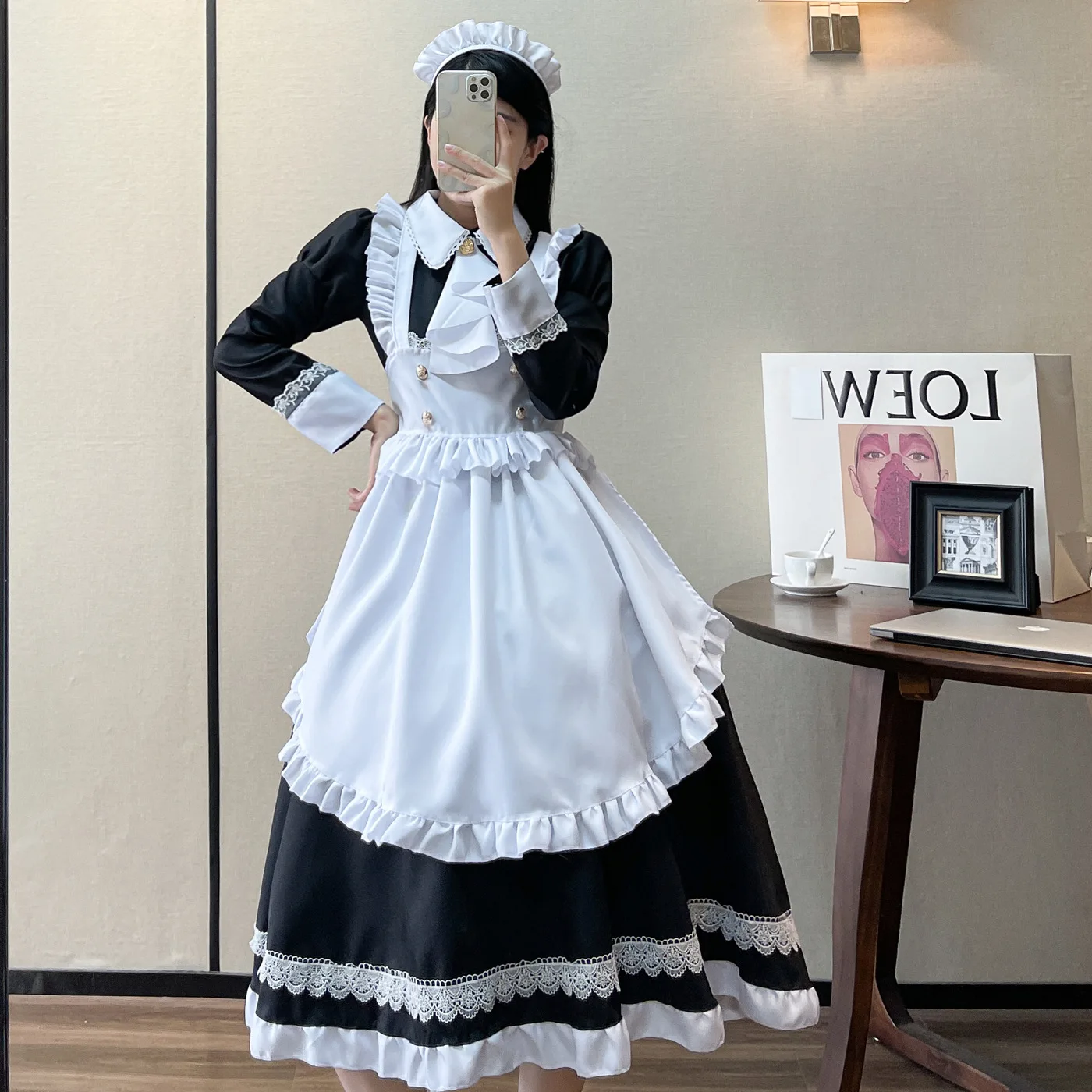 knee length dresses for ladies Gothic Maid Dress