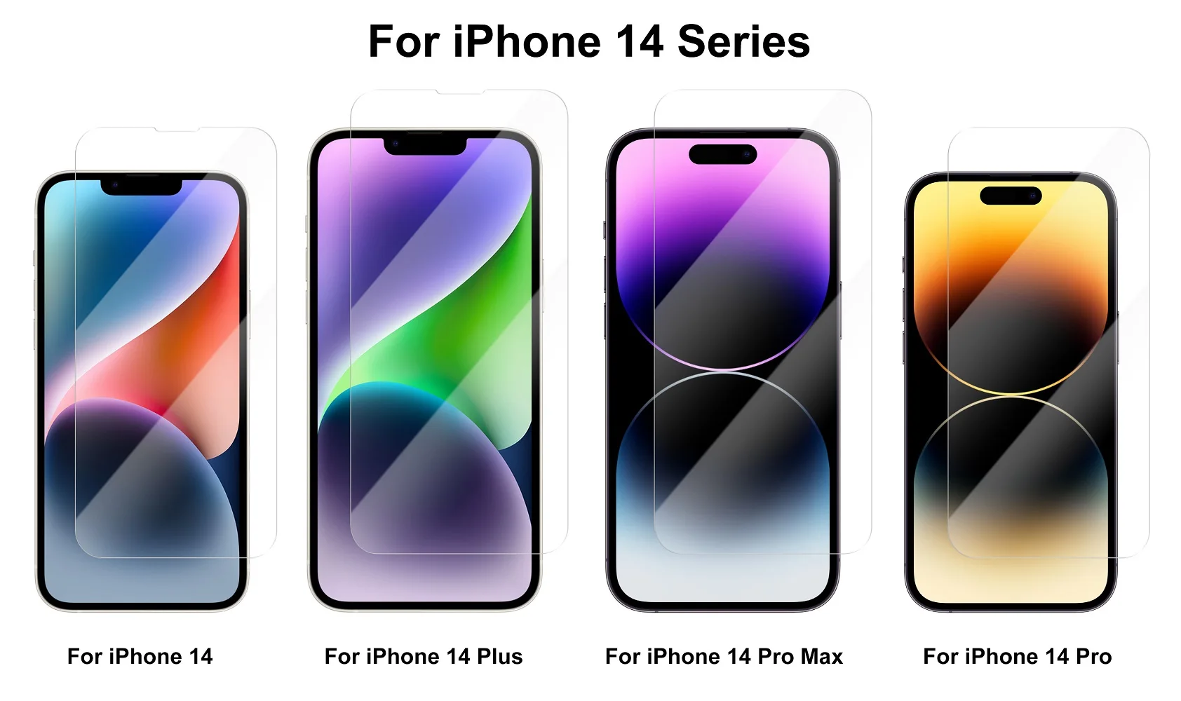 Закаленное стекло для iPhone 14 14 Pro 14 Pro max, защита экрана 9H 2.5D 0,33 мм, прозрачная защитная пленка для экрана без пузырьков