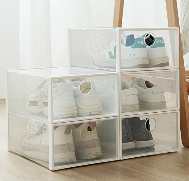 Wholesale Transparent Plastic Sneaker Stackable Shoe Storage Boxes Drop ...