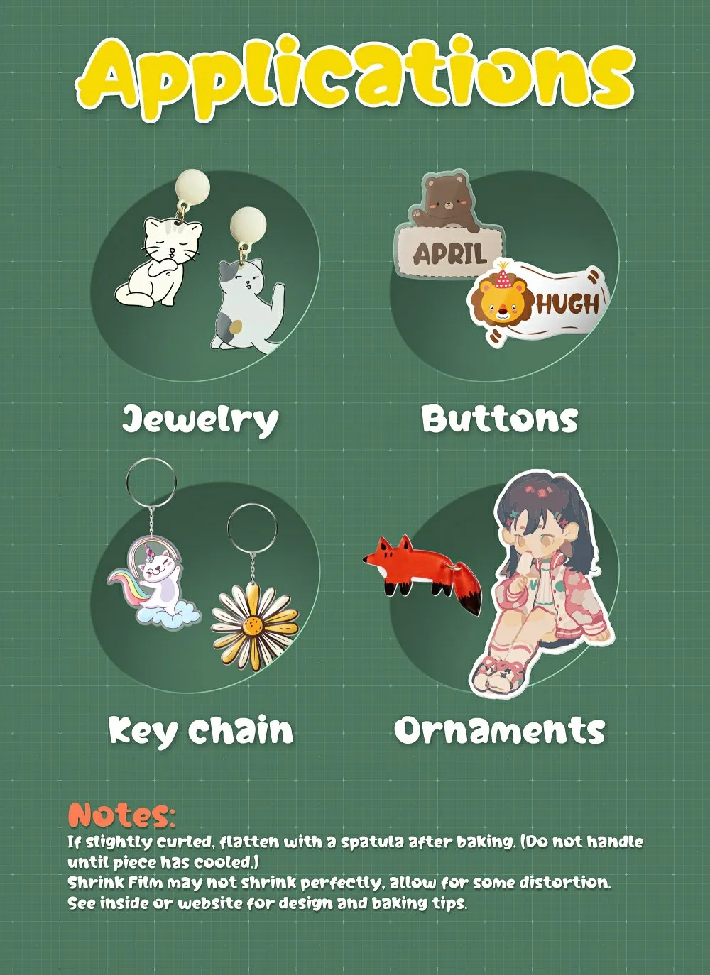 Baiyuanli 179Pcs Kit di Plastica Termoretraibile, Fai da Te A5 Creativo 10 Fogli