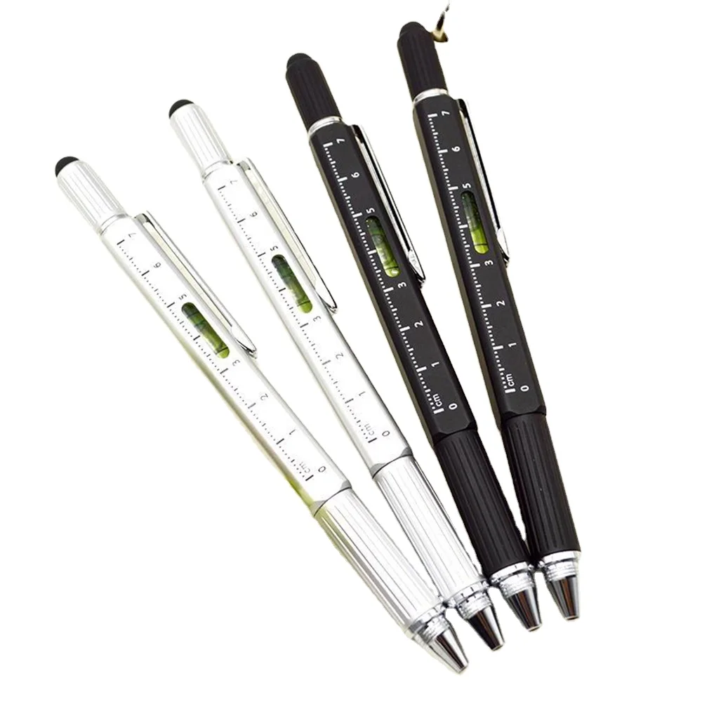 6 in 1 Multifunction Tool Pen With Custom logo Color and Engineering Pen With Inch Scale in Multi Ballpoint Pen
