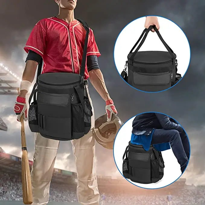 High Quality Softball Bucket Cover Organizer Baseball Coaches Bag 6