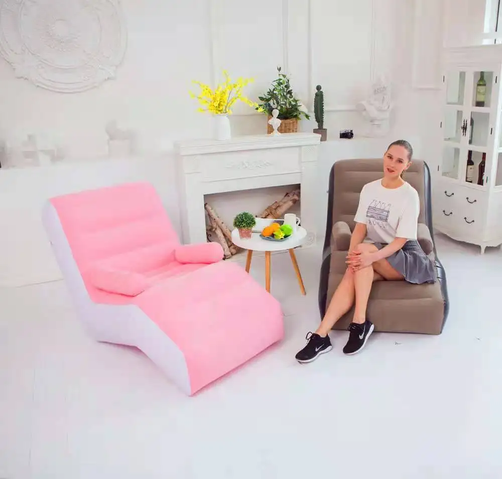 新しいインフレータブルレイジーソファ屋外植毛ソファチェアポータブル