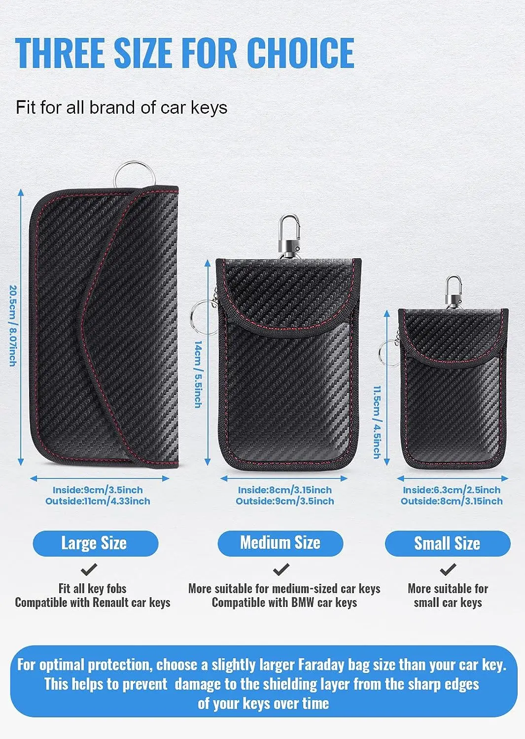 FARADAY GABBIA AUTO segnale chiave schermatura RFID borsa di blocco
