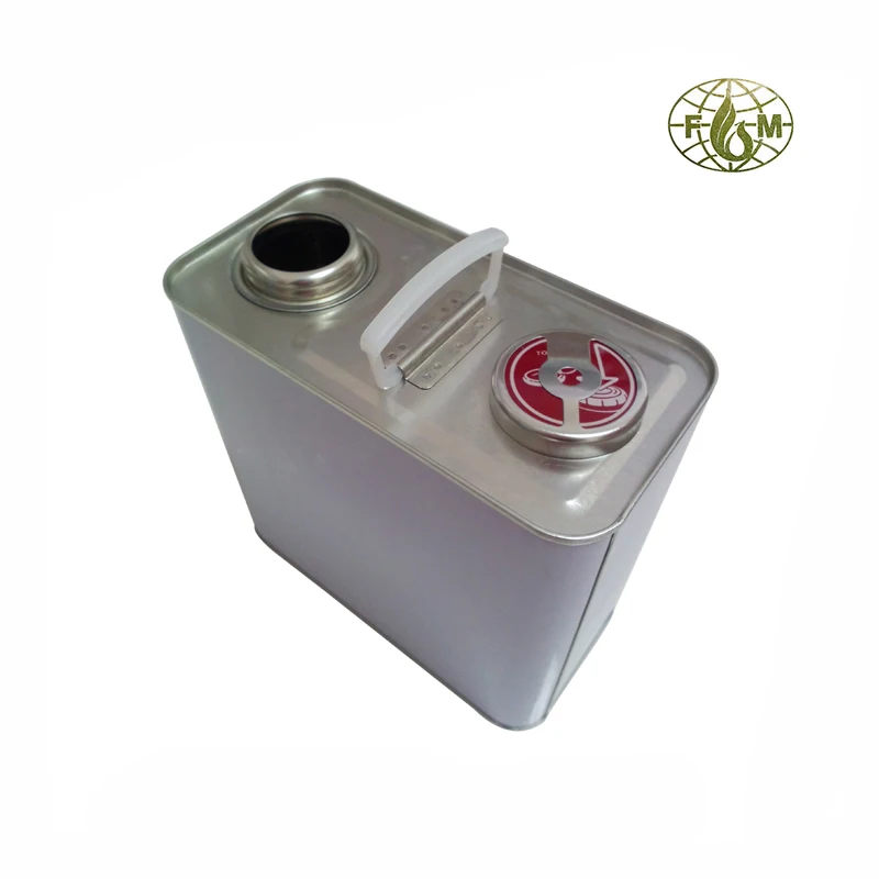2l Rectangular Tin Can With Pull up Cap for Oil