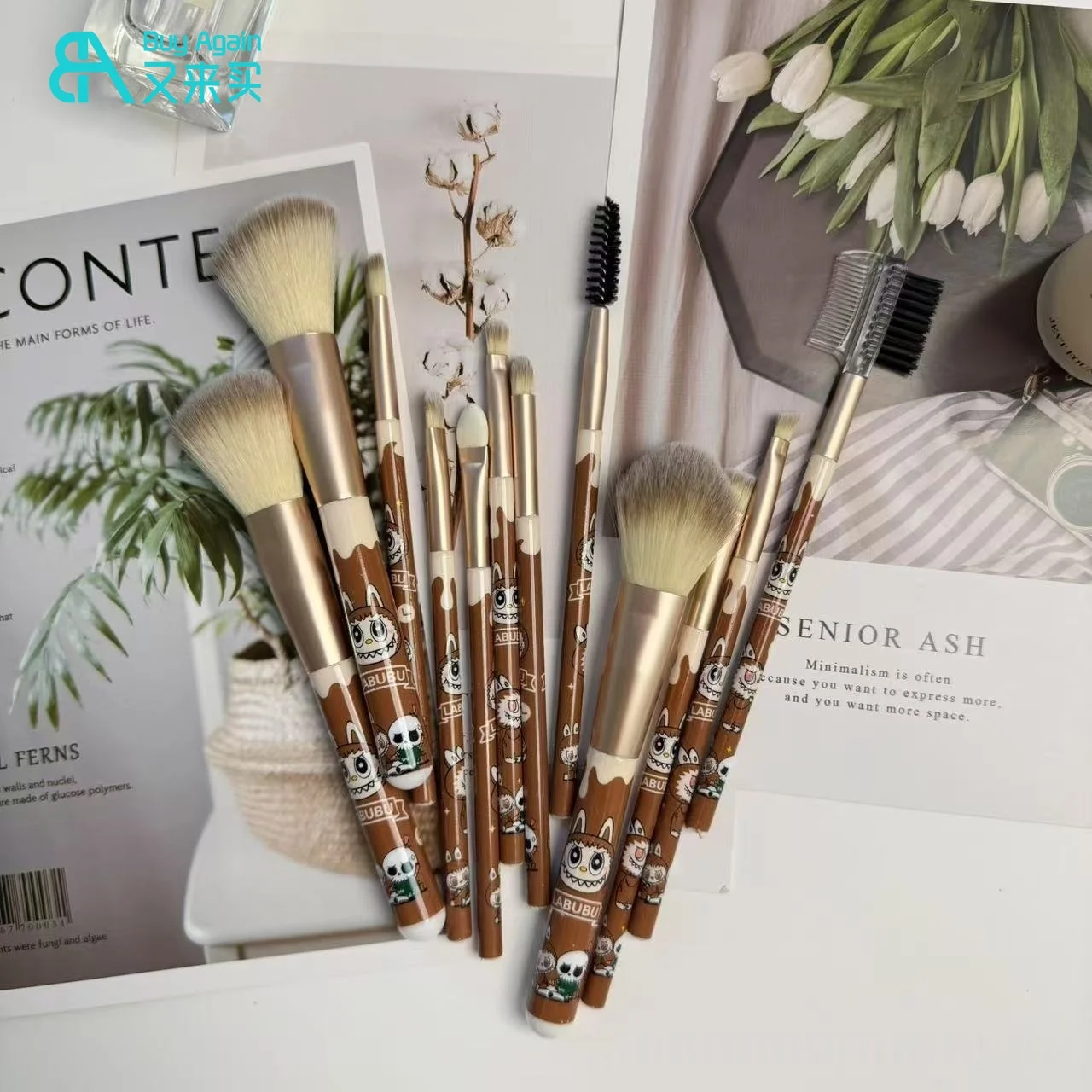 12 Pcs Labubu Makeup Brushes Set Perfect Gift Box - Main Image