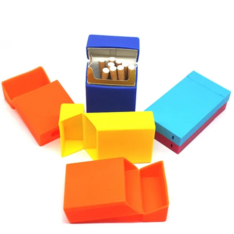 rubber cigarette holder Custom Printed Slim Silicone Cigarette Case Holder Box