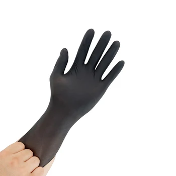 Safety disposable 12inch 4mil black purple dark blue household working nitrile gloves
