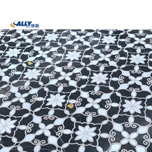 Customized High-end Exquisite Flower Design WaterJet Marble Flooring Tiles Polished Premium Water Jet Marble Mosaic Tiles