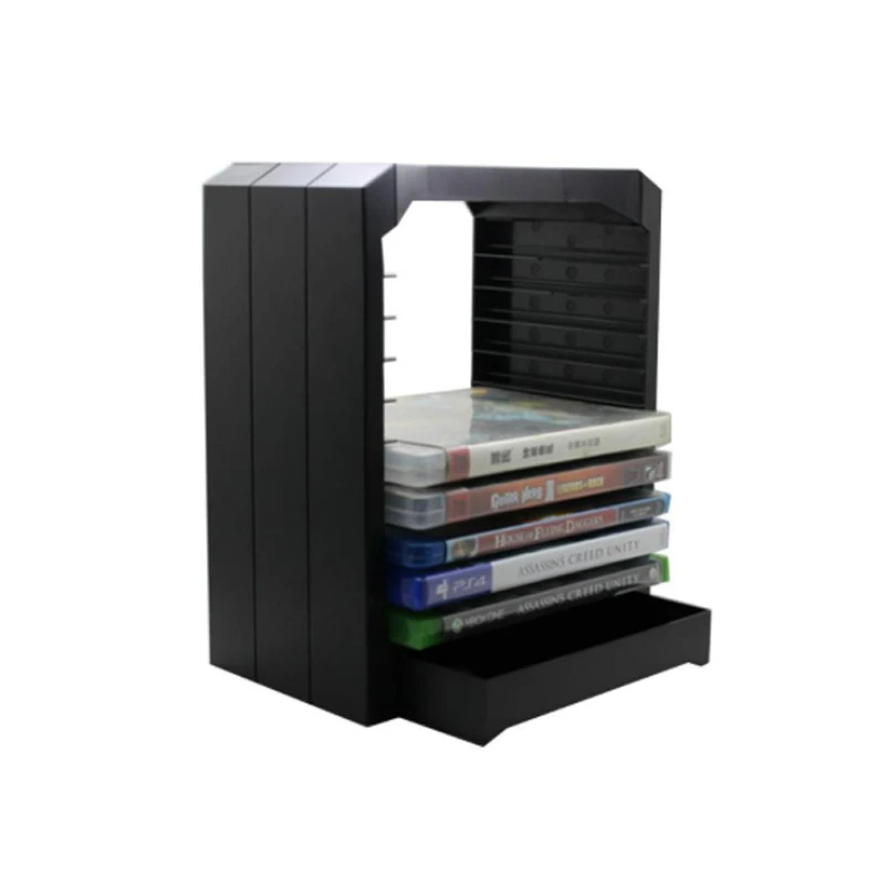 Multi Functional Disk Storage Tower for PS4 Games Discs Storage Tower Holder 10 Game Disks Organizer for PS5 Games
